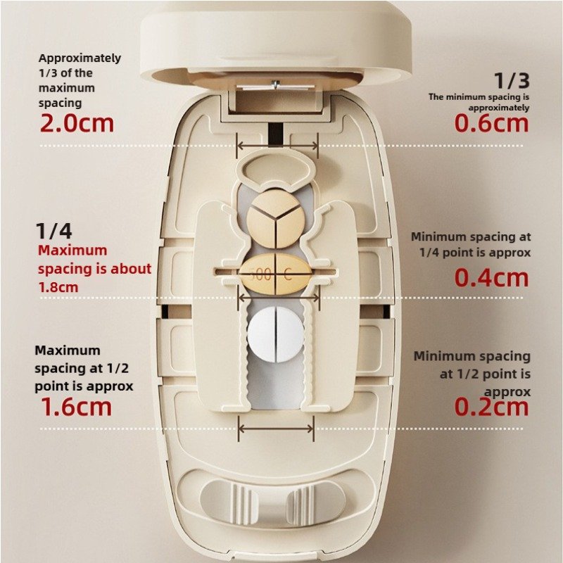 Precise Pill Cutter and Organizer with Storage Compartments