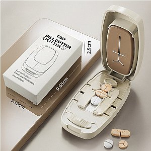 Precise Pill Cutter and Organizer with Storage Compartments