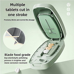 Precise Pill Cutter and Organizer with Storage Compartments